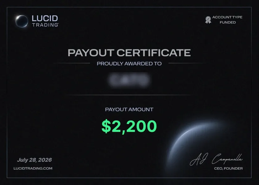 Payout / certificado funded de la comunidad