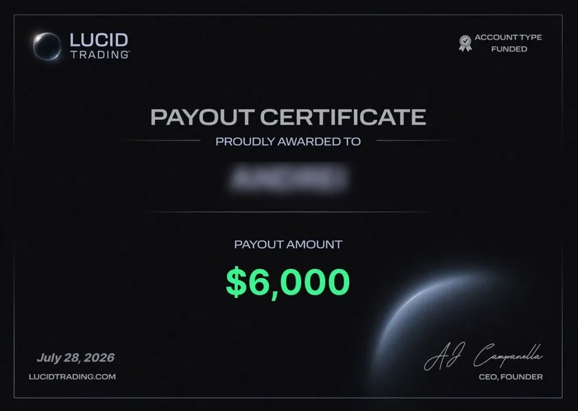 Payout / certificado funded de la comunidad